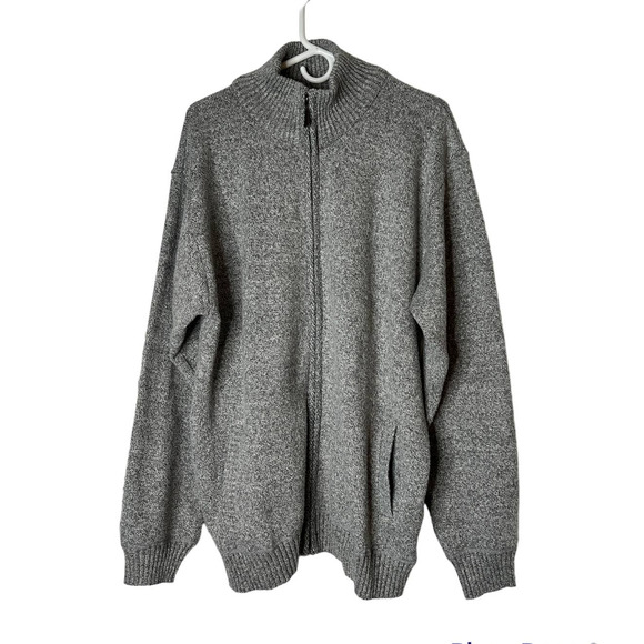 Unicorno Uomo Men's Sweater in Gray White w/Zipper and Patched Elbows Size XXL - Picture 1 of 5